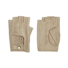 Men's leather driving fingerless gloves