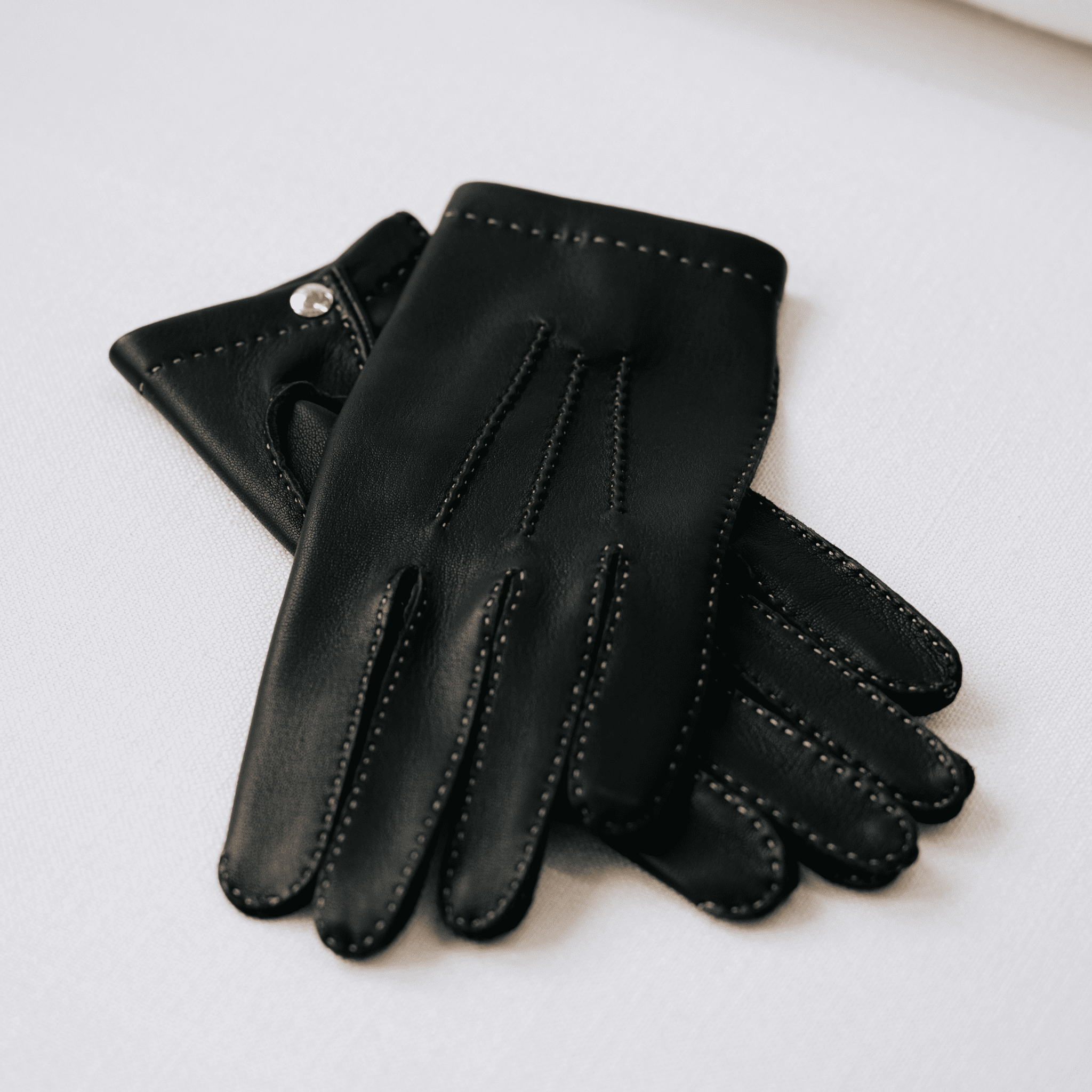 Gants En Cuir Italien Doux Pour Homme - Doublure Polaire, Fermeture Velcro, Style Classique