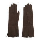 Women's leather fringes gloves